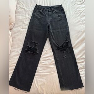 Judy Blue Black Distressed Straight Leg Jeans